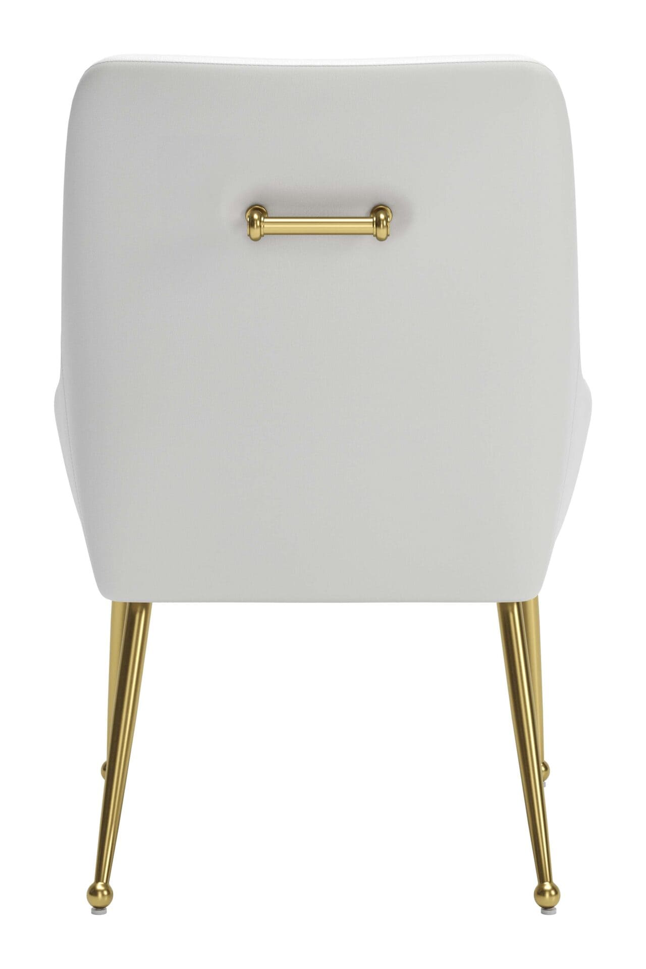 White and Gold Upholstered Armchair with Cushioned Back and Armrest 6 White and Gold Upholstered Armchair with Cushioned Back and Armrest - Image 6