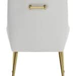 White and Gold Upholstered Armchair with Cushioned Back and Armrest 16 White and Gold Upholstered Armchair with Cushioned Back and Armrest