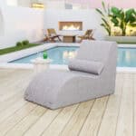 Gray Outdoor Lounge Chair with Weather-Resistant Foam and Olefin Fabric