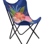 Multicolor Boho Accent Chair with Steel Frame and Cotton Seat 10 Multicolor Boho Accent Chair with Steel Frame and Cotton Seat