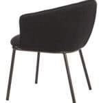 Modern Black Steel Frame Shearling Style Dining Chair 12 Modern Black Steel Frame Shearling Style Dining Chair