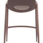 Mid-Century Modern Counter Stool Brown with Walnut Legs (Set of 2)