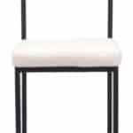 Ivory Shearling Style Dining Chair with Black Steel Frame 10 Ivory Shearling Style Dining Chair with Black Steel Frame