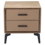 Modern Brown Side Table with Two Drawers and Steel Frame 14 Modern Brown Side Table with Two Drawers and Steel Frame