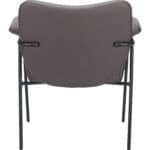 Sleek Brown Faux Leather Accent Chair with Steel Frame