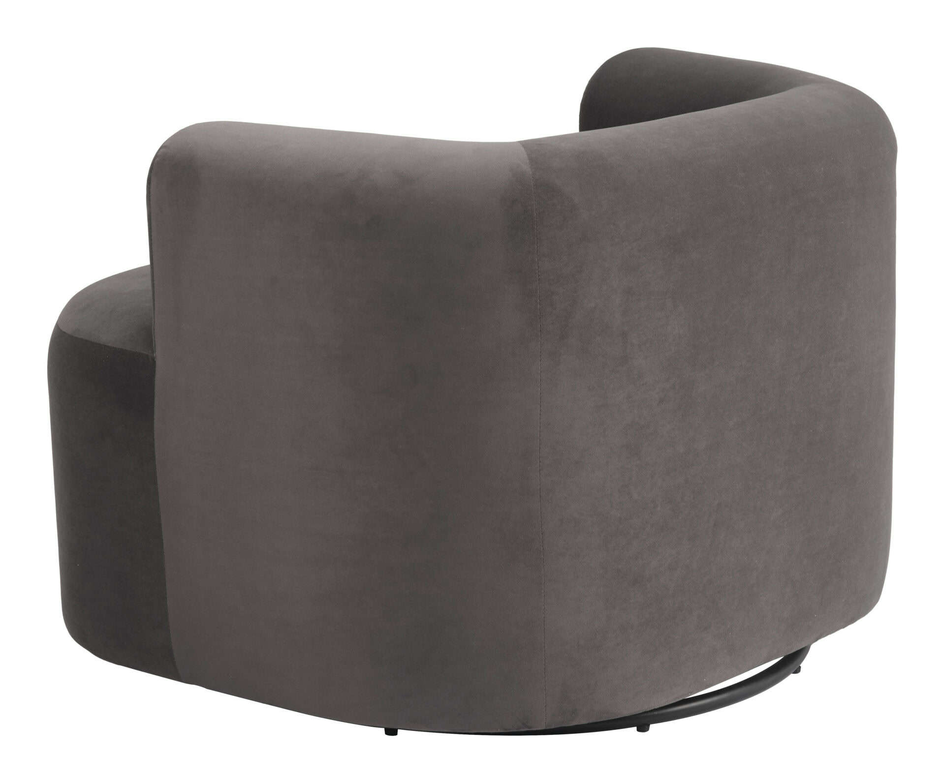 Gray Swivel Chair with Velvet Fabric and Armrest Support 5 Gray Swivel Chair with Velvet Fabric and Armrest Support - Image 5