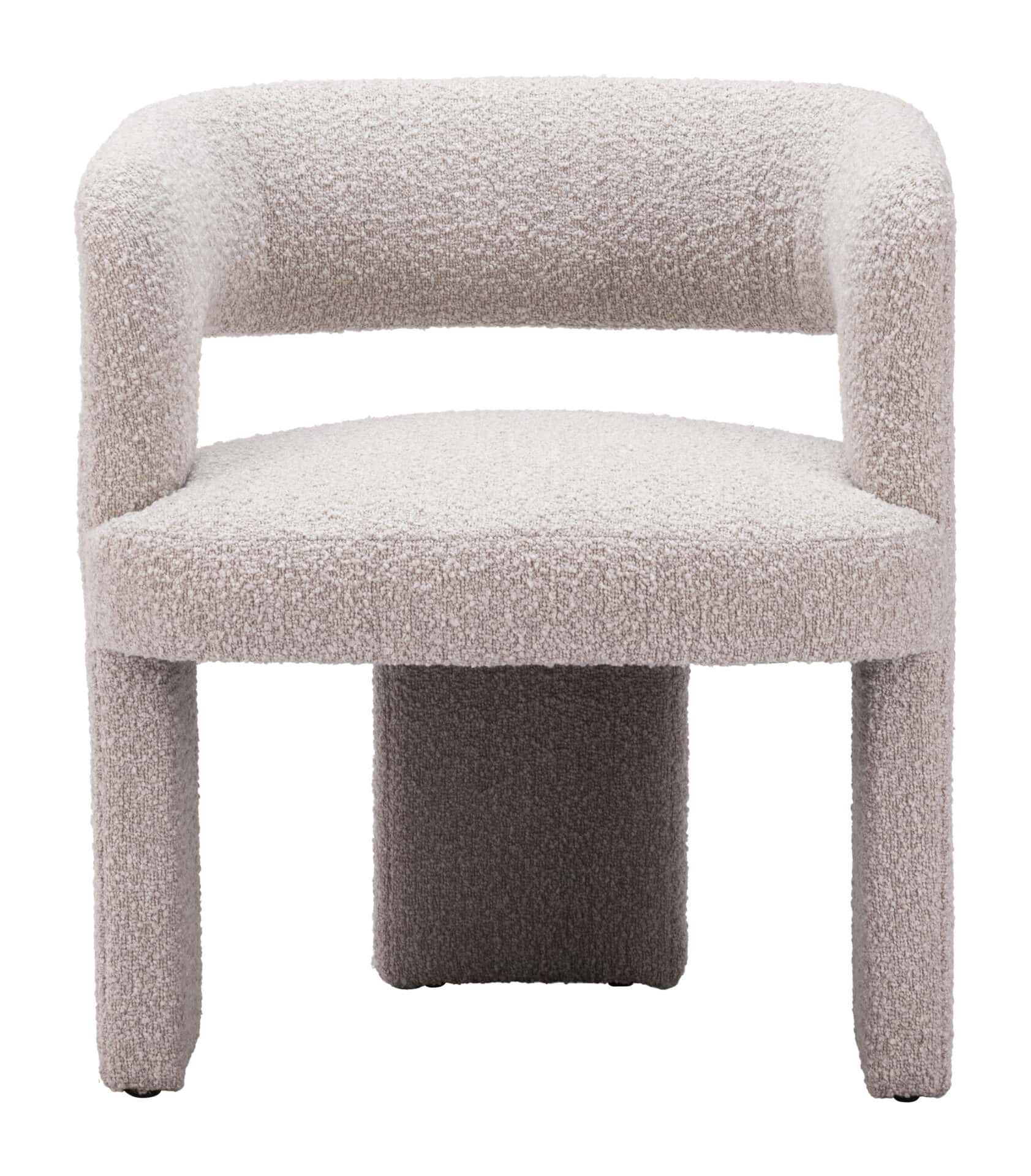 Sandy Beige Modern Accent Chair with Shearling Fabric and Armrest Support 3 Sandy Beige Modern Accent Chair with Shearling Fabric and Armrest Support - Image 3