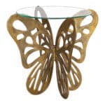 Gold Accent Table with Glass Top and Ornate Aluminum Frame 8 Gold Accent Table with Glass Top and Ornate Aluminum Frame