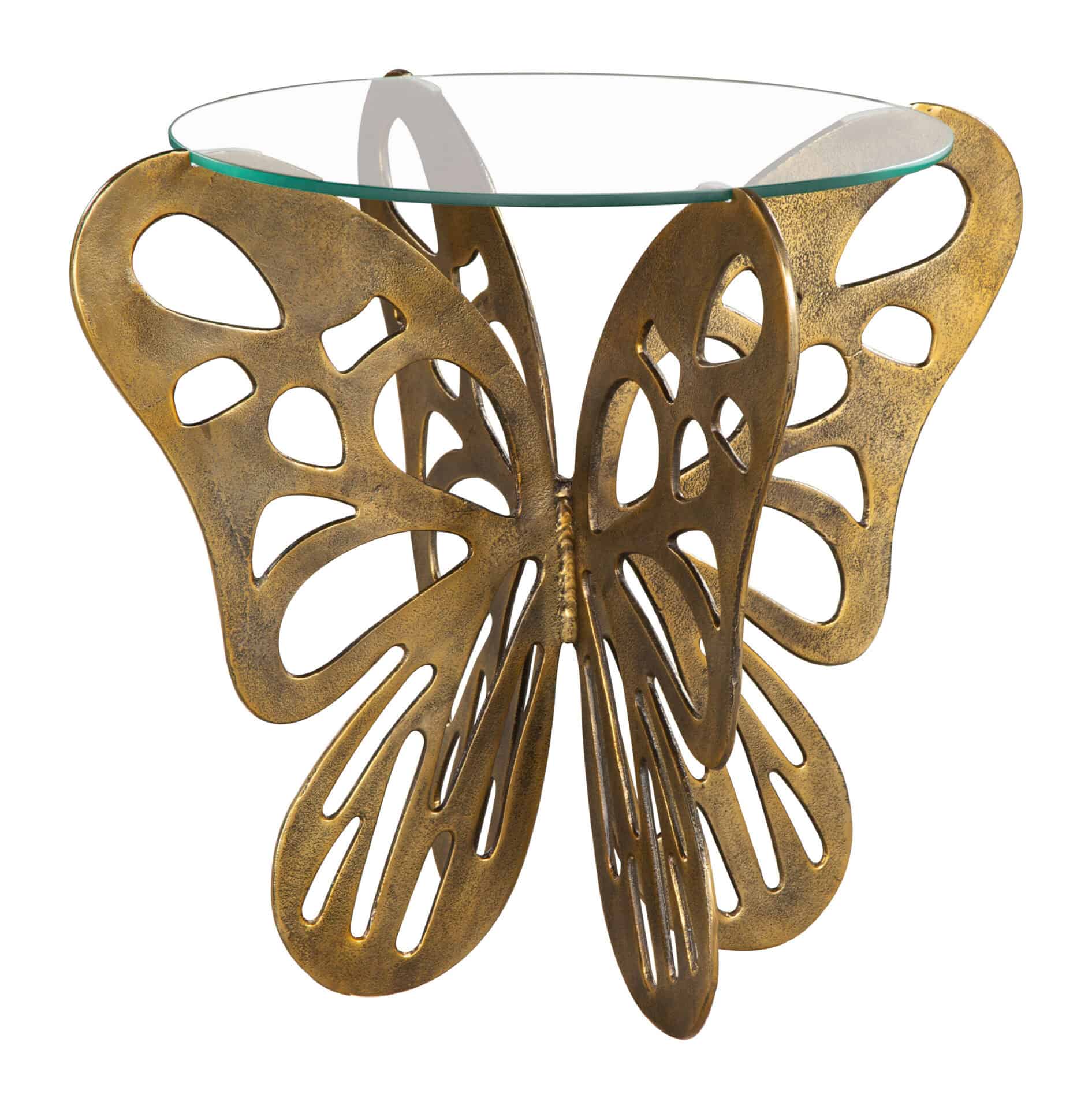 Gold Accent Table with Glass Top and Ornate Aluminum Frame 2 Gold Accent Table with Glass Top and Ornate Aluminum Frame - Image 2