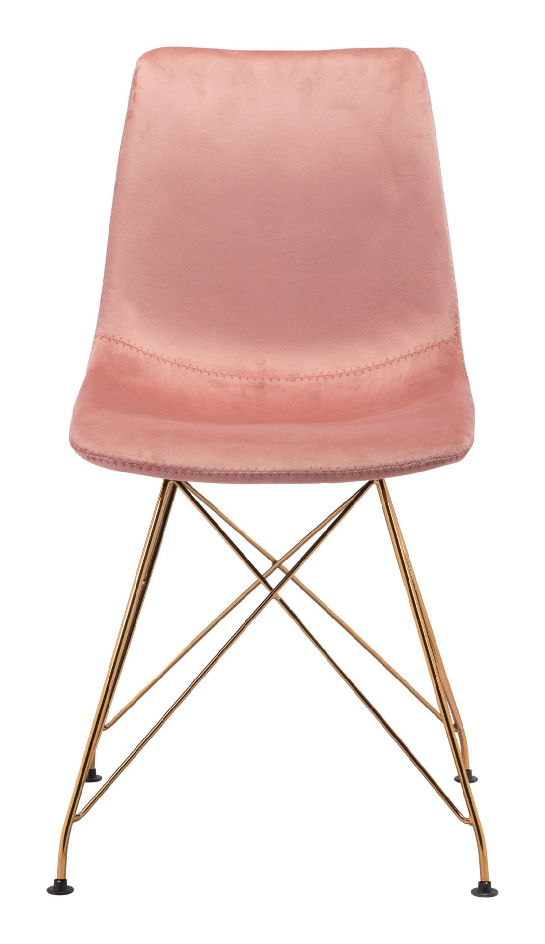 Pink Velvet Dining Chair with Metal Base (Set of 4) 5 Pink Velvet Dining Chair with Metal Base (Set of 4) - Image 5