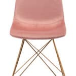 Pink Velvet Dining Chair with Metal Base (Set of 4) 14 Pink Velvet Dining Chair with Metal Base (Set of 4)
