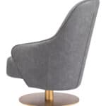 Gray Swivel Accent Chair with Faux Leather and Armrest Support 12 Gray Swivel Accent Chair with Faux Leather and Armrest Support