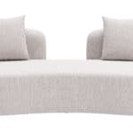 Beige Outdoor Loveseat with Durable Frame and Washable Cushions