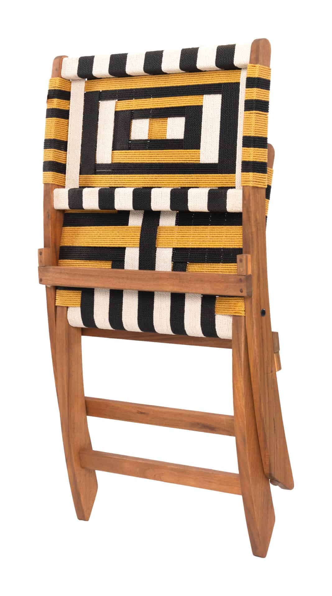 Multicolor Acacia Wood Outdoor Lounge Chair With Weather-Resistant Weave 9 Multicolor Acacia Wood Outdoor Lounge Chair With Weather-Resistant Weave - Image 9