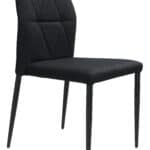 Black Modern Dining Chair with Geometric Stitching and Steel Legs (Set of 4) 10 Black Modern Dining Chair with Geometric Stitching and Steel Legs (Set of 4)