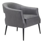 Vintage Gray Faux Leather Accent Chair with Steel Legs 16 Vintage Gray Faux Leather Accent Chair with Steel Legs