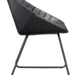 Modern Black Vinyl Dining Chair with Steel Legs (Set of 2) 13 Modern Black Vinyl Dining Chair with Steel Legs (Set of 2)