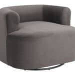 Gray Swivel Chair with Velvet Fabric and Armrest Support 13 Gray Swivel Chair with Velvet Fabric and Armrest Support