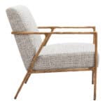 Boucle Accent Chair with Forged Steel Frame and Armrests