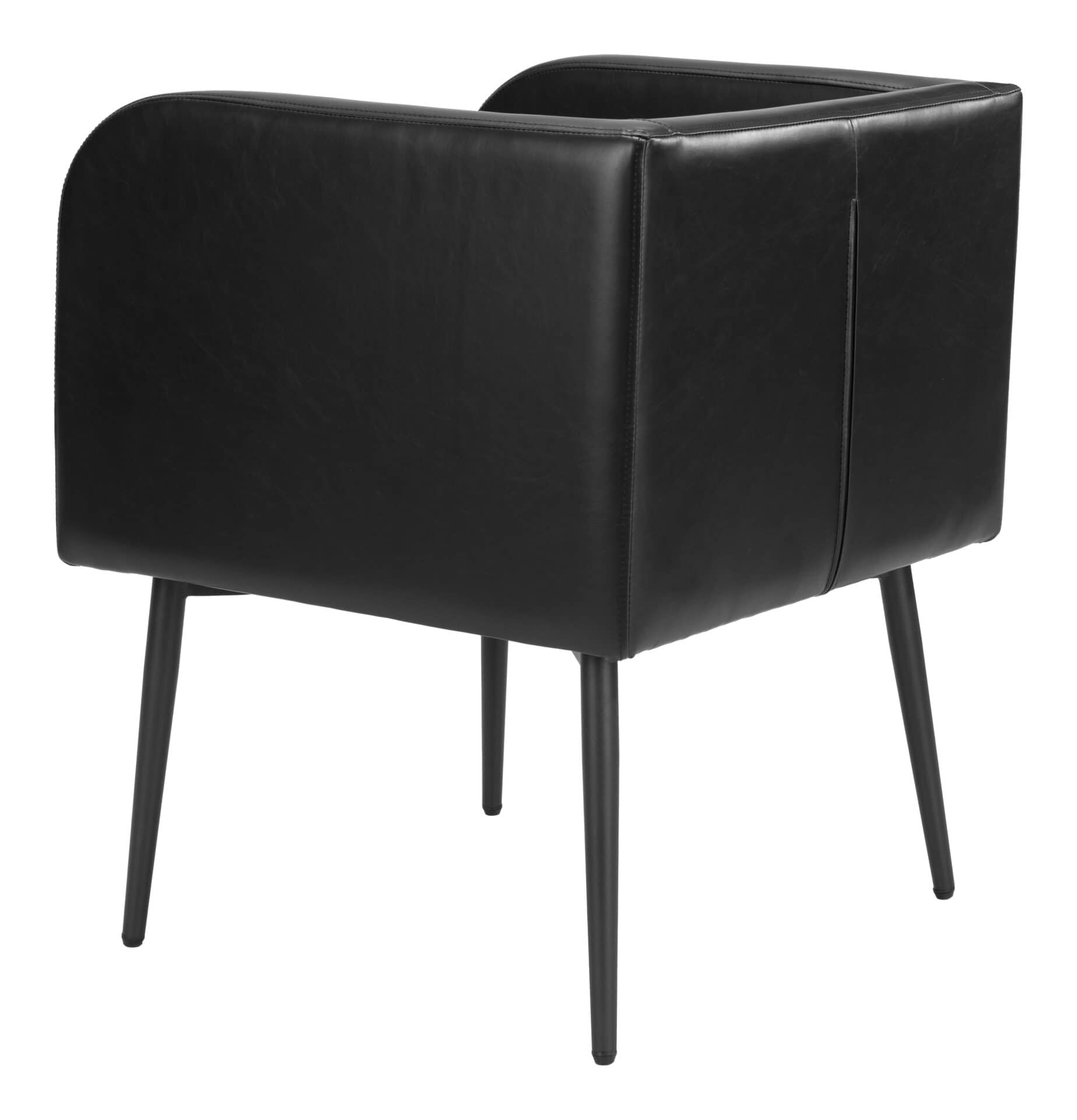 Modern Art Deco Dining Chair with Faux Leather and Steel Frame 5 Modern Art Deco Dining Chair with Faux Leather and Steel Frame - Image 5