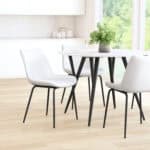 Mid-Century Modern White Dining Chairs with Steel Legs (Set of 2) 8 Mid-Century Modern White Dining Chairs with Steel Legs (Set of 2)