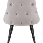 Gray Velvet Tufted Side Chair with Brass Legs (Set of 2) 16 Gray Velvet Tufted Side Chair with Brass Legs (Set of 2)