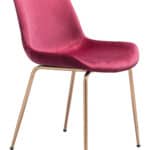 Velvet Red and Gold Dining Chairs with Steel Frame (Set of 2) 12 Velvet Red and Gold Dining Chairs with Steel Frame (Set of 2)