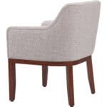 Gray Upholstered Dining Chair with Solid Wood Frame and Armrests