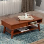 Mid Century Modern Acorn Coffee Table Mahogany and Okoume Veneer