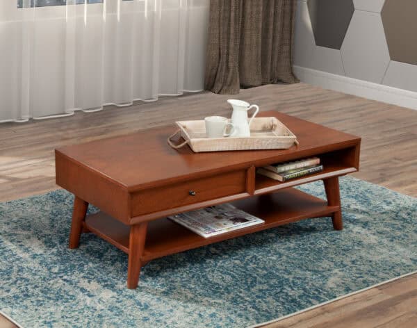 Mid Century Modern Acorn Coffee Table Mahogany and Okoume Veneer