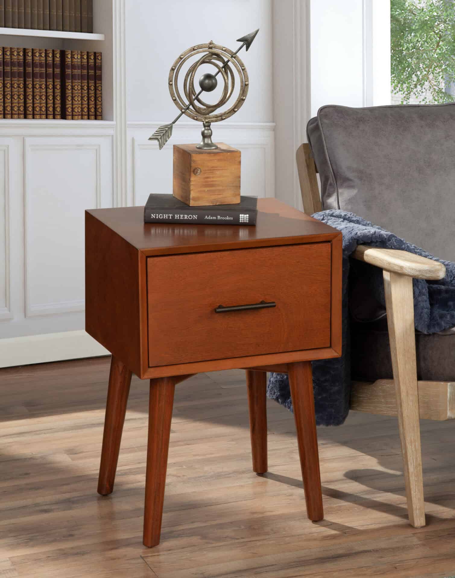 Acorn Mahogany End Table with Felt Lined Drawer 1 Acorn Mahogany End Table with Felt Lined Drawer