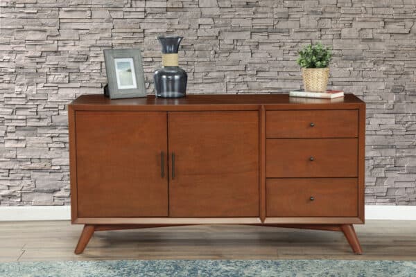 Mid Century Modern Acorn Mahogany Sideboard with Adjustable Shelves