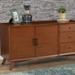 Mid Century Modern Acorn Mahogany Sideboard with Adjustable Shelves