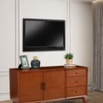 Mid Century Modern Acorn Mahogany Sideboard with Adjustable Shelves