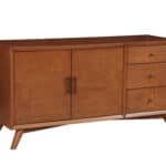 Mid Century Modern Acorn Mahogany Sideboard with Adjustable Shelves