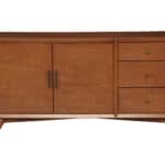Mid Century Modern Acorn Mahogany Sideboard with Adjustable Shelves
