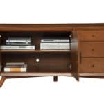 Mid Century Modern Acorn Mahogany Sideboard with Adjustable Shelves