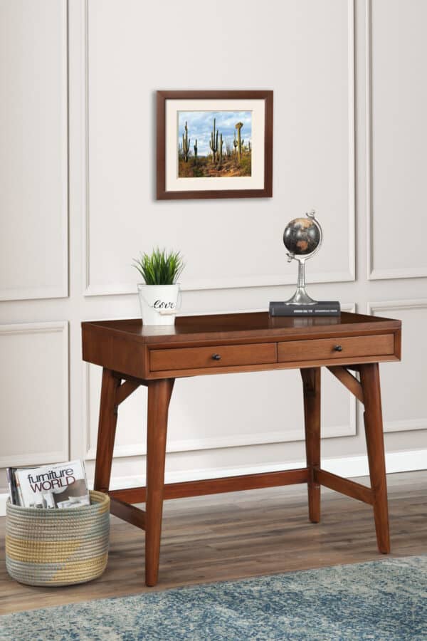 Acorn Mid Century Modern Mahogany Desk With Two Drawers