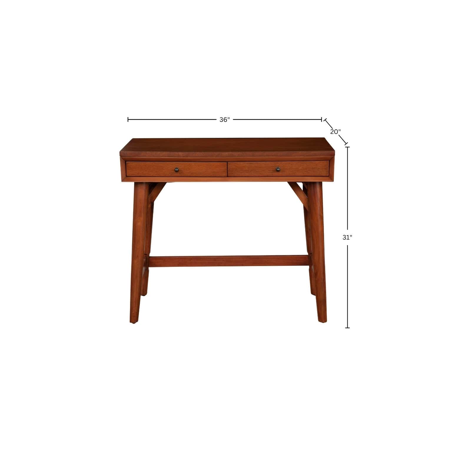 Acorn Mid Century Modern Mahogany Desk With Two Drawers 10 Acorn Mid Century Modern Mahogany Desk With Two Drawers - Image 10