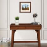 Acorn Mid Century Modern Mahogany Desk With Two Drawers 12 Acorn Mid Century Modern Mahogany Desk With Two Drawers