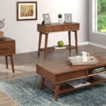 Mid Century Modern Acorn Coffee Table Mahogany and Okoume Veneer
