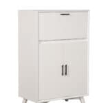 White Mid Century Modern Mahogany Bar Cabinet with Drop-Down Tray 10 White Mid Century Modern Mahogany Bar Cabinet with Drop-Down Tray