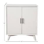 White Mahogany Bar Cabinet with Mid Century Modern Accents
