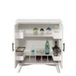 White Mahogany Bar Cabinet with Mid Century Modern Accents