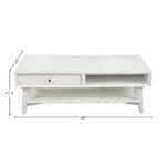 White Mid Century Modern Mahogany Coffee Table with Storage