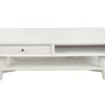 White Mid Century Modern Mahogany Coffee Table with Storage