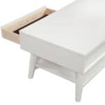 White Mid Century Modern Mahogany Coffee Table with Storage