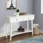 White Mid Century Modern Mahogany Console Table with Drawers 10 White Mid Century Modern Mahogany Console Table with Drawers