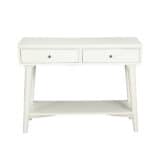 White Mid Century Modern Mahogany Console Table with Drawers 12 White Mid Century Modern Mahogany Console Table with Drawers