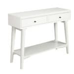 White Mid Century Modern Mahogany Console Table with Drawers 14 White Mid Century Modern Mahogany Console Table with Drawers